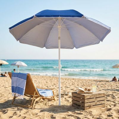 ombrellone da spiaggia nylon protezione uv tondo 1,80 m / palo da 32 mm colore casuale