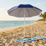 ombrellone da spiaggia nylon protezione uv tondo 1,80 m / palo da 32 mm colore casuale