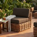ROSEUS - poltrona da giardino completa di cuscino intreccio in rattan naturale