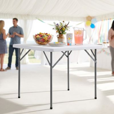 CATE - tavolo catering quadrato pieghevole salvaspazio in acciaio e abs