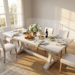 DUSTIN - tavolo da pranzo allungabile in legno massello cm 180/225/270/315/360 X 100