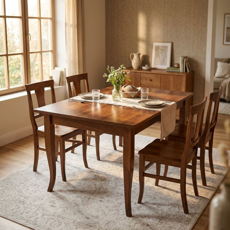 EDGAR - tavolo da pranzo in legno massello cm 120 X 80