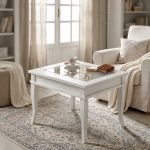 DORIAN - tavolino bacheca in legno massello piano vetro