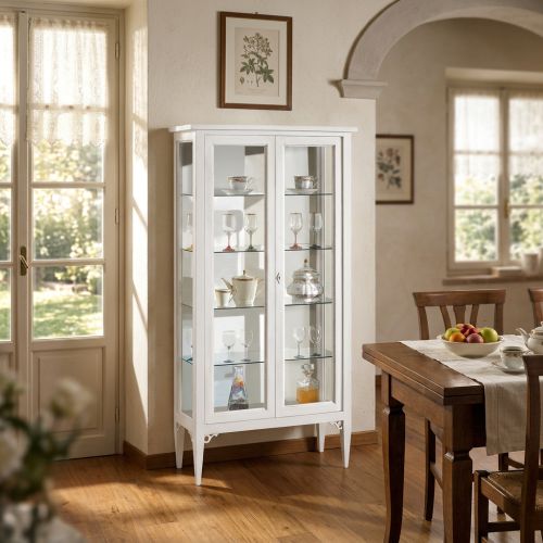 CHRISTAL - credenza con vetrina in legno massello