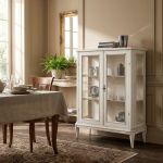 JASMINE - credenza con vetrina in legno massello cm 96 x 36 x 116 h