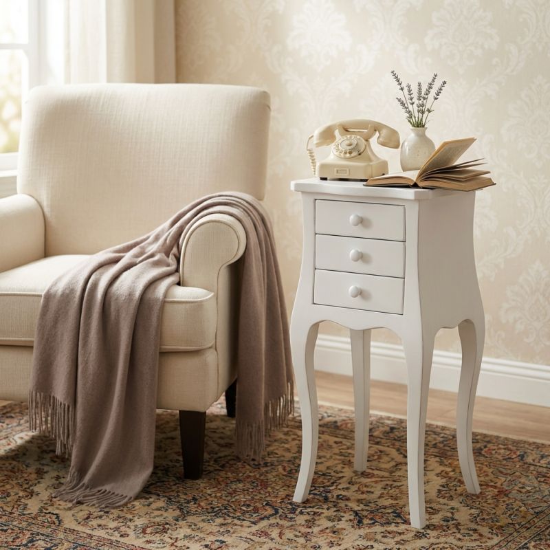 JUDD - mobile portatelefono in legno massello cm 34 x 31 x 72 h