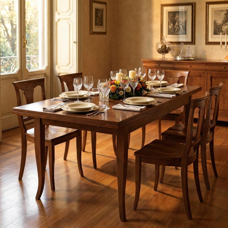 DONNY - tavolo da pranzo allungabile in legno massello cm 85 X 130/170/210