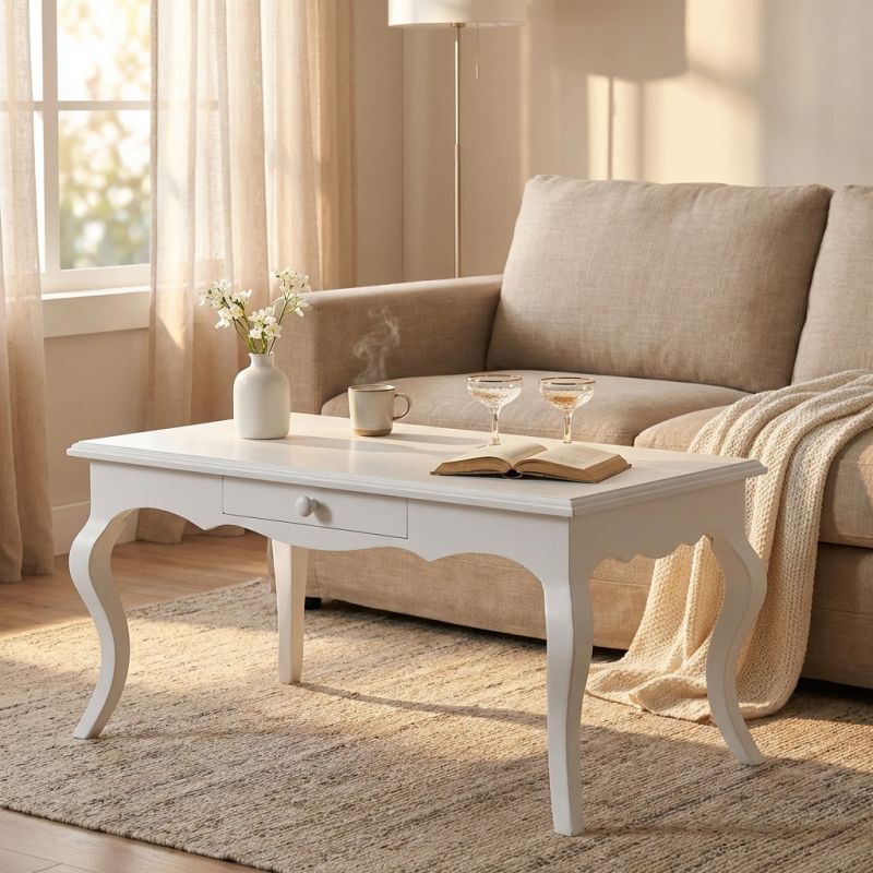 DOUGLAS - tavolino in legno massello cm 100 X 50 X 45