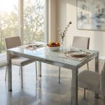 NELSON - tavolo da pranzo moderno allungabile in vetro