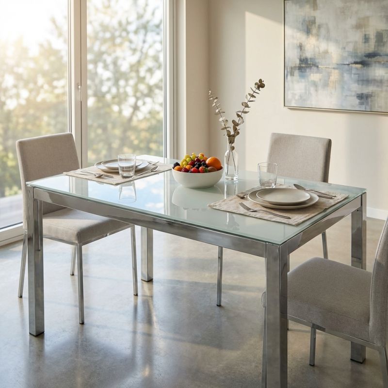 NELSON - tavolo da pranzo moderno allungabile in vetro