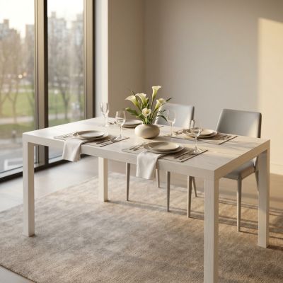 MAXIMILLIAN - tavolo da pranzo moderno allungabile a libro frassinato
